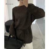 メッシュ編み ウエストリボン 長袖 | レースレディース  | 詳細画像3 