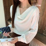 ドレープカラー オープンショルダー パール付き | レースレディース | 詳細画像1