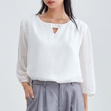 ボタン付き キーネック 7分袖 | レースレディース  | 詳細画像1 