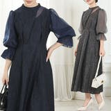 スタンドカラー 異素材 ドッキング | レースレディース  | 詳細画像1 