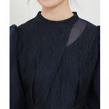 スタンドカラー 異素材 ドッキング | レースレディース  | 詳細画像15 