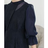 スタンドカラー 異素材 ドッキング | レースレディース  | 詳細画像17 