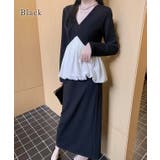 配色 Vネック ギャザー | レースレディース | 詳細画像2