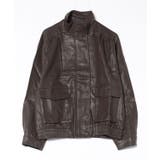 パッチポケット付き レザー調 ジップアップ | レースレディース  | 詳細画像10 