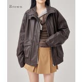 パッチポケット付き レザー調 ジップアップ | レースレディース  | 詳細画像3 