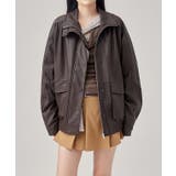 パッチポケット付き レザー調 ジップアップ | レースレディース  | 詳細画像4 