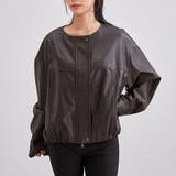 レザー調 ノーカラー コンパクト | レースレディース  | 詳細画像1 