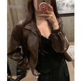 レザー調 スタンドカラー ライダース風 | レースレディース  | 詳細画像10 