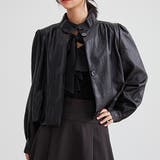 スタンドカラー ギャザー フライフロント | レースレディース  | 詳細画像1 