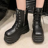 レザー調 厚底 レースアップ | レースレディース | 詳細画像1