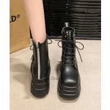 レザー調 厚底 レースアップ | レースレディース | 詳細画像8