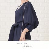 バルーン七分袖 リボン付き膝下丈 パーティードレス | レースレディース  | 詳細画像2 