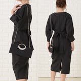 バルーン七分袖 リボン付き膝下丈 パーティードレス | レースレディース  | 詳細画像11 