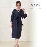 バルーン七分袖 リボン付き膝下丈 パーティードレス | レースレディース  | 詳細画像15 