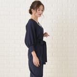 バルーン七分袖 リボン付き膝下丈 パーティードレス | レースレディース  | 詳細画像18 