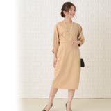 バルーン七分袖 リボン付き膝下丈 パーティードレス | レースレディース  | 詳細画像9 