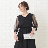 ロングドレス ドットチュール袖 ワンピース | レースレディース  | 詳細画像8 