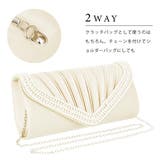 サテンプリーツ クラッチバッグ パーティーバッグ | レースレディース  | 詳細画像3 