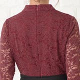 レース長袖 リボン付き膝下丈 スリット入りタイトスカート | レースレディース  | 詳細画像19 