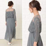 レース切替 七分袖 プリーツロングワンピース | レースレディース  | 詳細画像17 