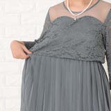 レース切替 七分袖 プリーツロングワンピース | レースレディース  | 詳細画像3 