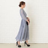 プリーツロング丈ワンピース ラウンドネック パーティードレス | レースレディース  | 詳細画像17 