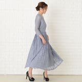 プリーツロング丈ワンピース ラウンドネック パーティードレス | レースレディース  | 詳細画像19 