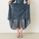 プリーツロング丈ワンピース ラウンドネック パーティードレス | レースレディース  | 詳細画像4 