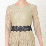 リーフ柄 総レース 七分袖ロングワンピース | レースレディース  | 詳細画像15 