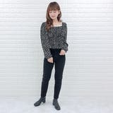 小花柄ギャザーブラウス スクエア トップス | レースレディース | 詳細画像6