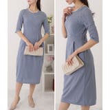 五分袖サテンレース ワンピースドレス ブラック | レースレディース  | 詳細画像15 