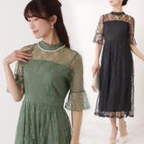 ウエスト切り替え ロングワンピース ドレス | レースレディース  | 詳細画像1 