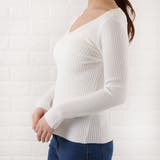 Ｖネック リブニット セーター | レースレディース  | 詳細画像4 