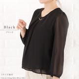 バーアクセ付き シフォン ブラウス | レースレディース | 詳細画像12