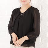 バーアクセ付き シフォン ブラウス | レースレディース | 詳細画像13