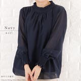 フリルネック シフォン ブラウス | レースレディース | 詳細画像9