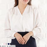 Vネック 七分袖 ジョーゼット | レースレディース | 詳細画像1