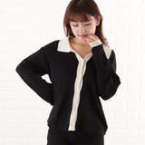 バイカラー 襟付き カーディガン | レースレディース | 詳細画像9