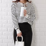 ボーダー柄 ヘンリーネック ニット | レースレディース  | 詳細画像6 