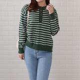 ボーダー柄 ヘンリーネック ニット | レースレディース  | 詳細画像12 