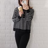 ボーダー柄 ヘンリーネック ニット | レースレディース  | 詳細画像16 