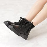 サイドゴア レースアップブーツ PUレザー | レースレディース  | 詳細画像8 