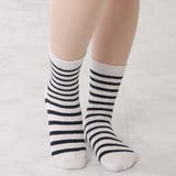 【10足セット】ボーダー柄クルー丈 あったかソックス レディース | レースレディース  | 詳細画像11 