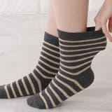 【10足セット】ボーダー柄クルー丈 あったかソックス レディース | レースレディース  | 詳細画像19 