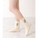 【10足セット】サイドフラワーショート丈シンプルルームソックス レディース ソッ… | レースレディース  | 詳細画像9 