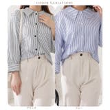 ストライプ柄バルーン袖ブラウス 女性 レディース | レースレディース  | 詳細画像2 