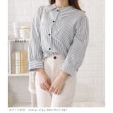 ストライプ柄バルーン袖ブラウス 女性 レディース | レースレディース  | 詳細画像3 