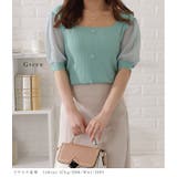 スクエアネックボタン付きシフォンスリーブトップス レディース 女性 | レースレディース  | 詳細画像14 