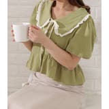 ビッグカラーフリル付き半袖ブラウス レディース 女性 | レースレディース  | 詳細画像12