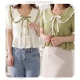 ビッグカラーフリル付き半袖ブラウス レディース 女性 | レースレディース  | 詳細画像2